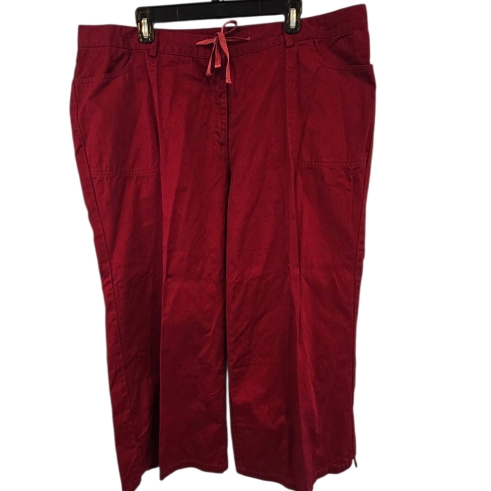 Cache Creek Size 18 Red Wide Leg Casual Pants Ankle Length